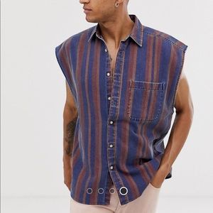 ASOS Relaxed 90s Style In Denim Stripe